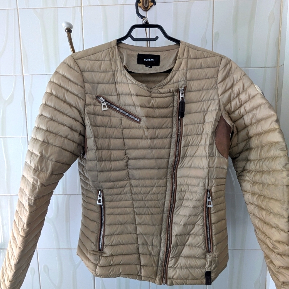 RUDSAK Tan Quilted Asymmetric Puffer Jacket